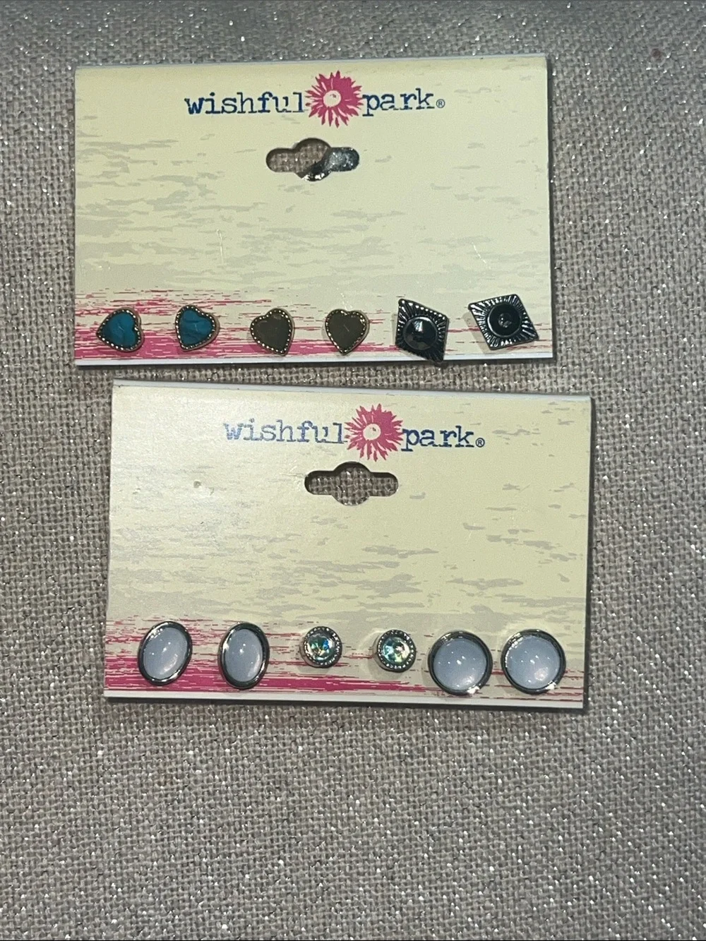 Wishful Park Teal, Black & White Stud Earring Multipack- 6 pairs